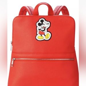 NWT Disney Store Mickey Mouse Red Fashion Faux Leather Backpack Bag Purse Tote